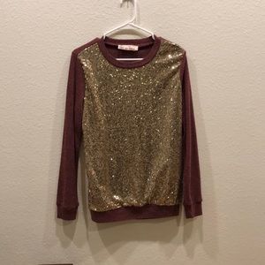 Gold/ maroon sweater